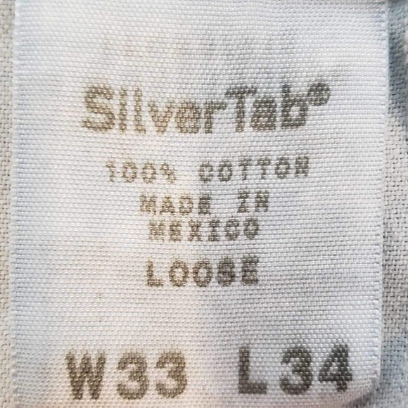 Vtg Levis Silvertab Jeans Mens 33x34 Blue Loose Straight Leg Distressed Baggy - Picture 12 of 13